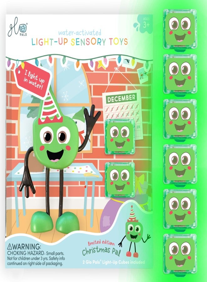 Glo Pals Christmas Pal Water-Activated Bath Toy with 2 Reusable Light-Up Cubes for Sensory Play - Image 1